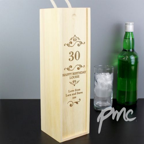 Personalised Elegant Number Bottle Presentation Box