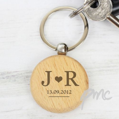 Personalised Monogram Wooden Keyring
