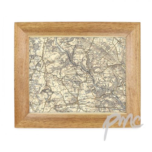Personalised Postcode Map 10x8 Wooden Frame - Revised New