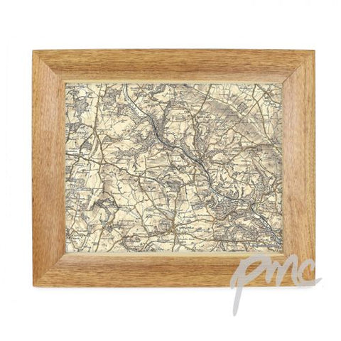 Personalised Postcode Map 10x8 Wooden Frame - Revised New