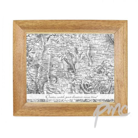 Personalised Postcode Map 10x8 Wooden Photo Frame - Old Series With Message