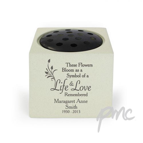 Personalised Life & Love Memorial Vase