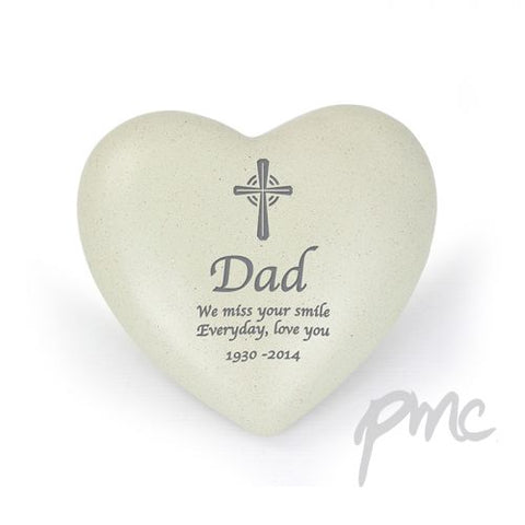 Personalised Cross Heart Memorial