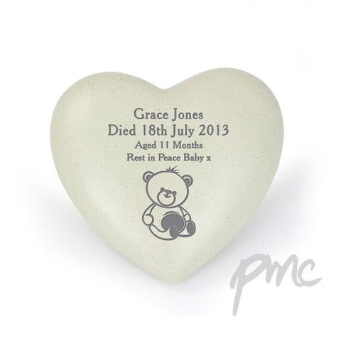 Personalised Teddy Bear Heart Memorial