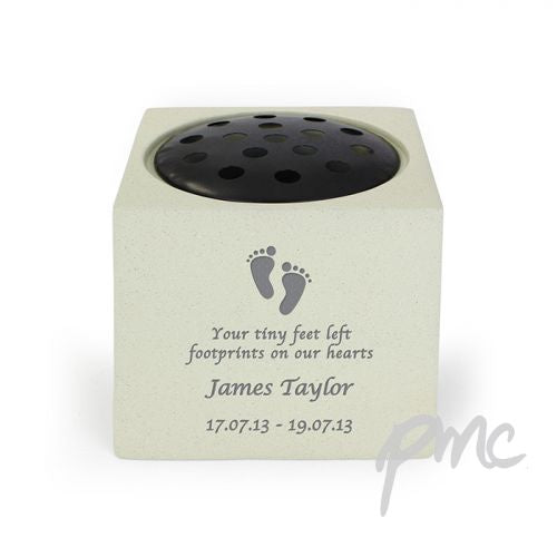 Personalised Footprints Memorial Vase