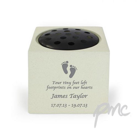 Personalised Footprints Memorial Vase