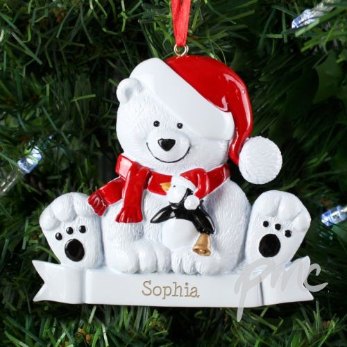 Personalised Polar Bear Resin Decoration
