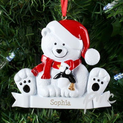 Personalised Polar Bear Resin Decoration