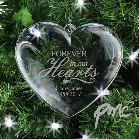 Personalised Forever in Our Hearts Acrylic Heart Decoration