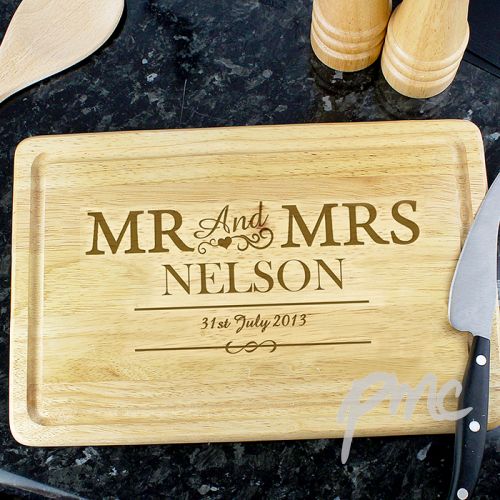 Personalised Mr & Mrs Rectangle Chopping Board