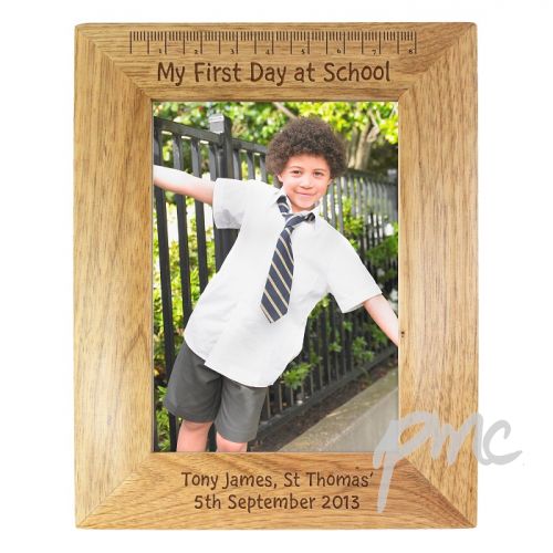 Personalised 5x7 My First Day at School Wooden Photo Frame