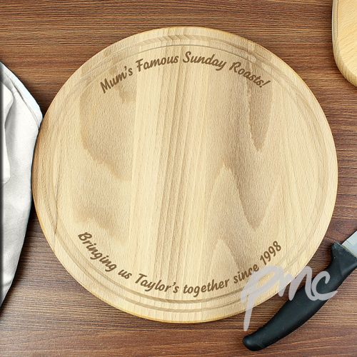 Personalised Plain Large Round Chopping Board