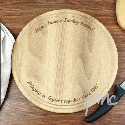 Personalised Plain Large Round Chopping Board