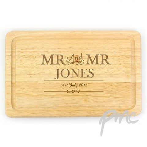 Personalised Mr & Mr Large Chopping Board