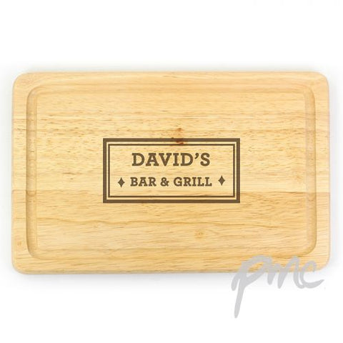 Personalised Bar & Grill Large Chopping Board