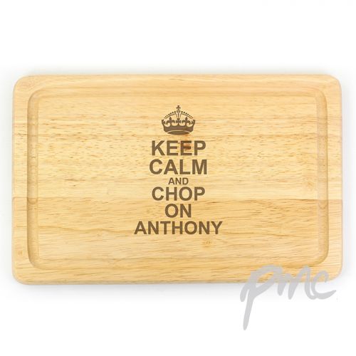 Personalised Keep Calm & Chop On Large Chopping Board