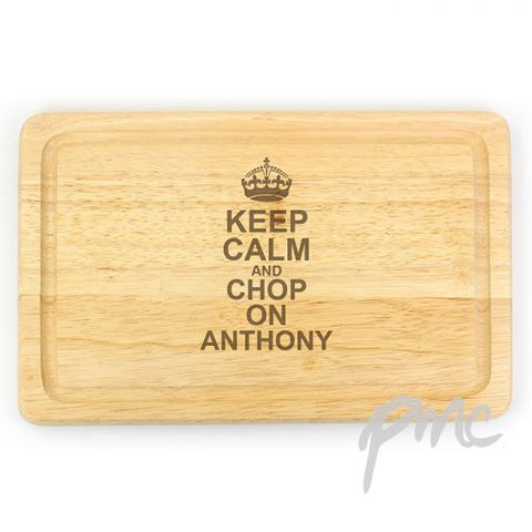 Personalised Keep Calm & Chop On Large Chopping Board