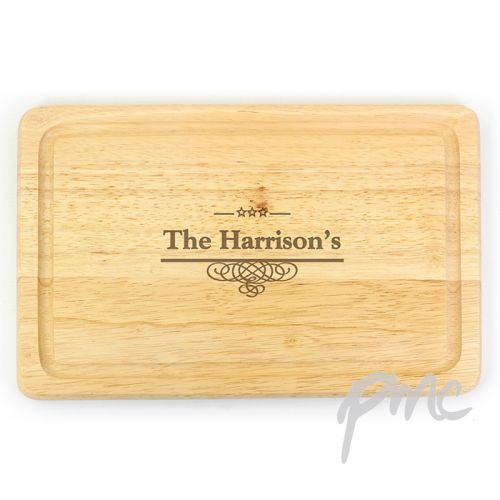 Personalised Decorative Swirl Large Chopping Board
