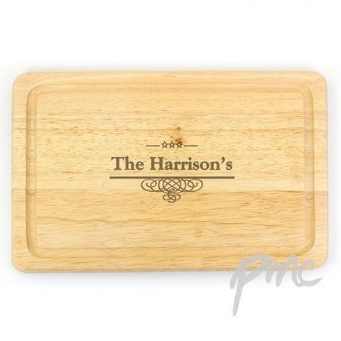 Personalised Decorative Swirl Large Chopping Board