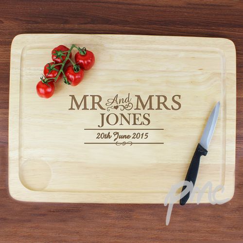 Personalised Mr & Mrs Meat Carving Board
