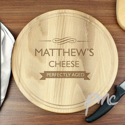 Personalised Perfectly Aged Round Chopping Board