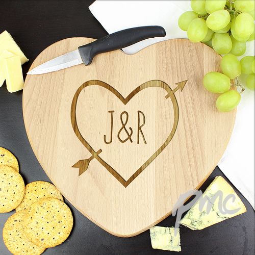 Personalised Wood Carving Heart Chopping Board