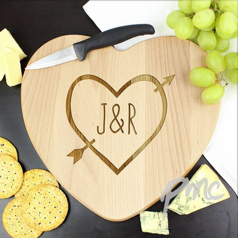 Personalised Wood Carving Heart Chopping Board