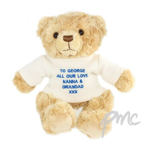 Personalised Blue Teddy Message Bear