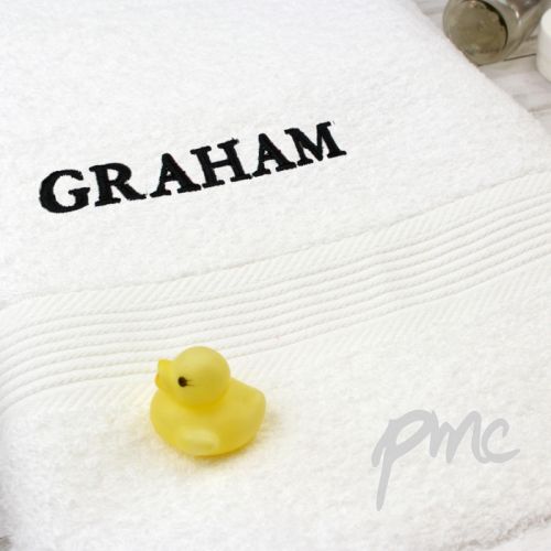 Personalised White Bath Towel