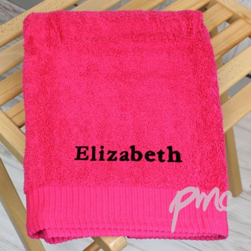 Personalised Bright Pink Hand Towel