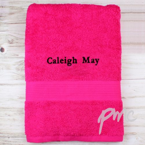 Personalised Bright Pink Bath Towel
