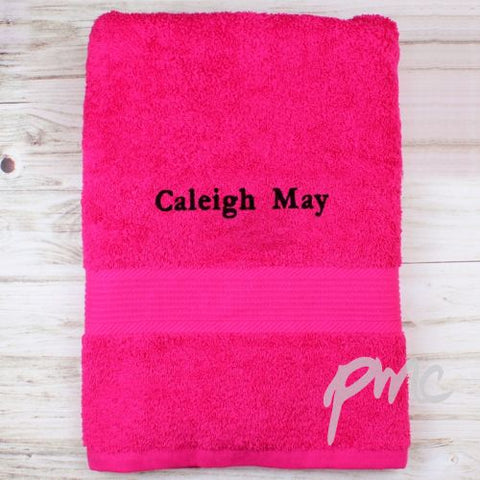 Personalised Bright Pink Bath Towel