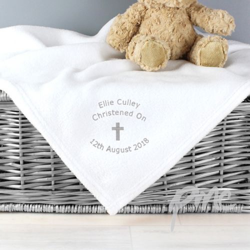 Personalised Christening Cross Blanket