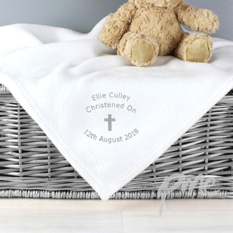 Personalised Christening Cross Blanket