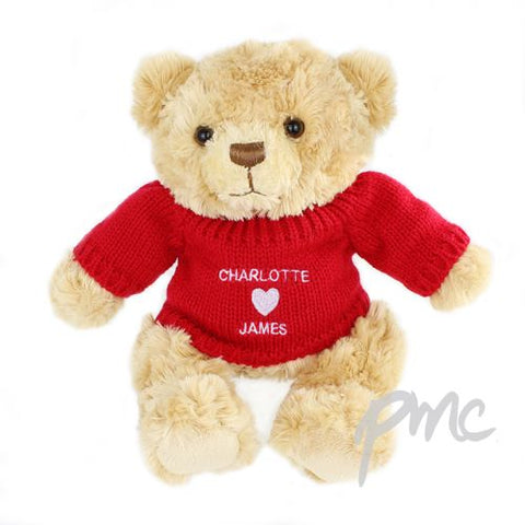 Personalised Love Heart Jumper Message Bear