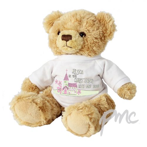 Personalised Pink Church Message Bear