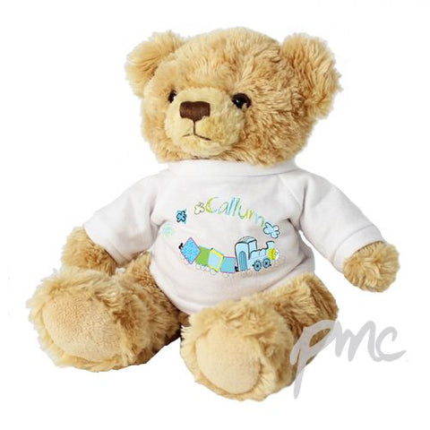 Personalised Patchwork Train Message Bear