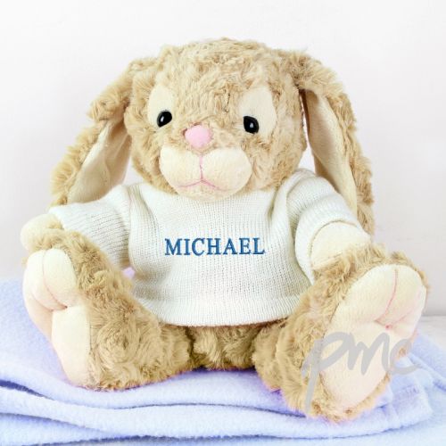 Personalised Name Only Bunny - Blue Embroidery