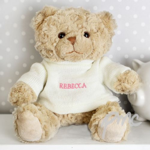 Personalised Pink Name Only Teddy Bear