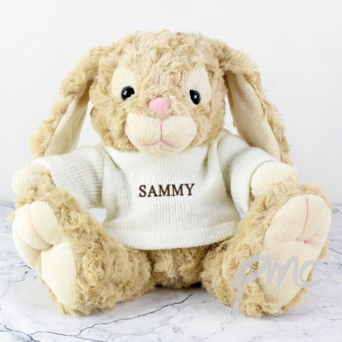 Personalised Name Only Bunny - Brown Embroidery