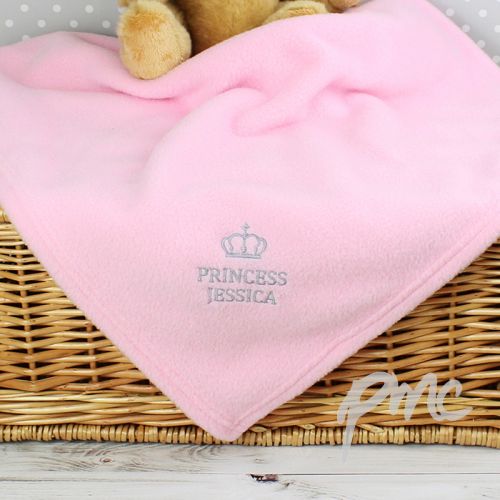 Personalised Pink Princess Baby Blanket