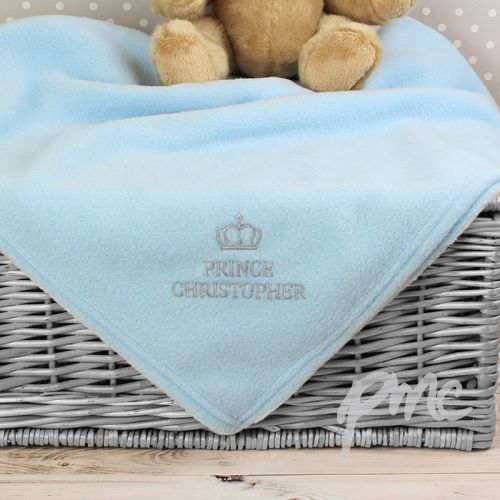 Personalised Blue Prince Baby Blanket