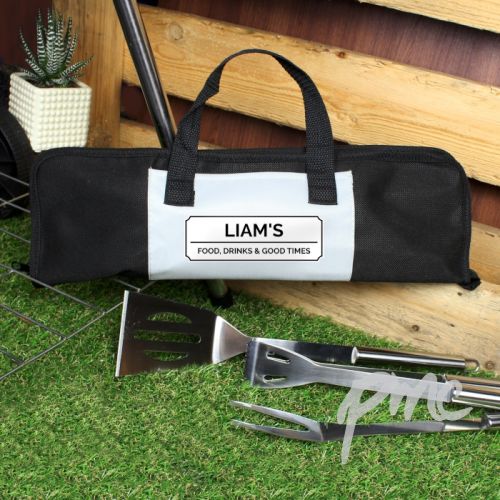Personalised Classic Stainless Steel BBQ Kit