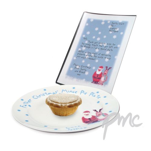 Personalised Snow Scene Mince Pie Plate & Letter