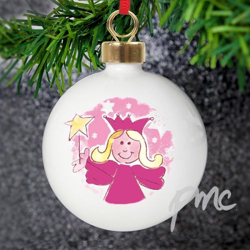 Personalised Pink Angel Bauble