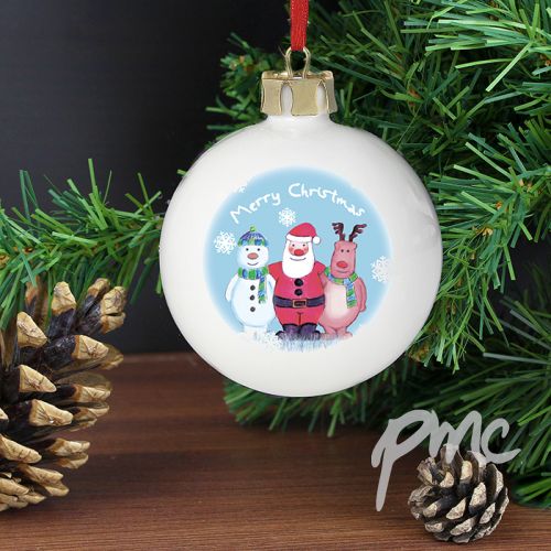 Personalised Snow Scene Trio Bauble