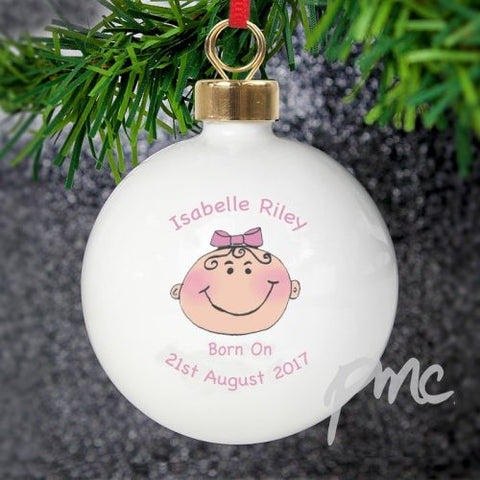 Personalised Baby Girl Keepsake Bauble