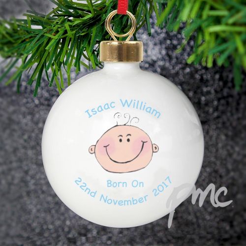 Personalised Baby Boy Keepsake Bauble