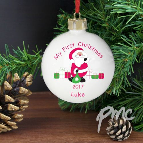 Personalised Santa with Presents Bauble