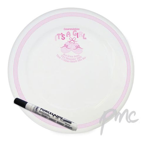 Personalised Bootee It's a Girl Message Plate